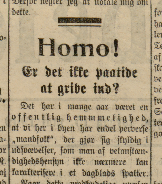 Arbeidet homoseksualitet homoskandale Fridtjof Sundt