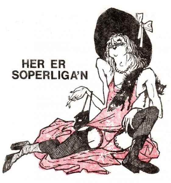 Illustrasjon fra brosjyre om Soperliga'n, tegnet av Hans Petter Harboe.