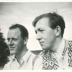 Arne Heli (t.h.) og hans partner Øivind Eckhoff. Foto: Arne Helis arkiv, Skeivt arkiv