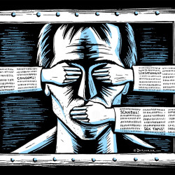 Censorship. Illustration by Eric Drooker.
