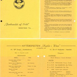 Invitasjon til Forbundet af 1948s nyttårsfeiring for 1950.