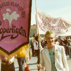 Stein Fosslie under en demonstrasjon med Soperliga'n. Bilde: Kari Einrem.